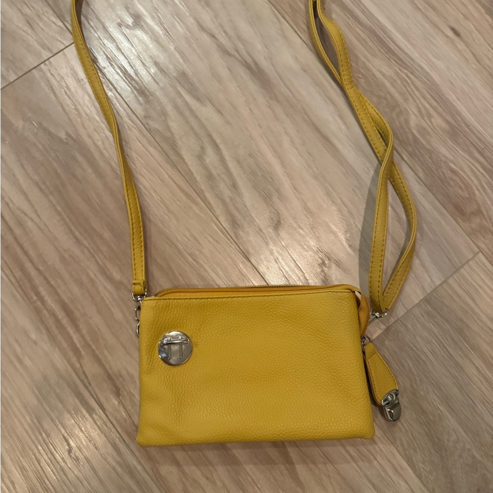 Yellow vegan LeatherCrossbody Bag